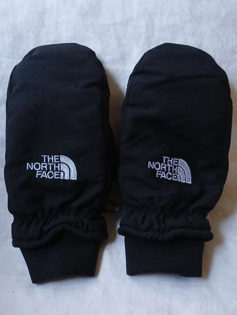 The North Face Mittens Black With White Logo Kids Size Small